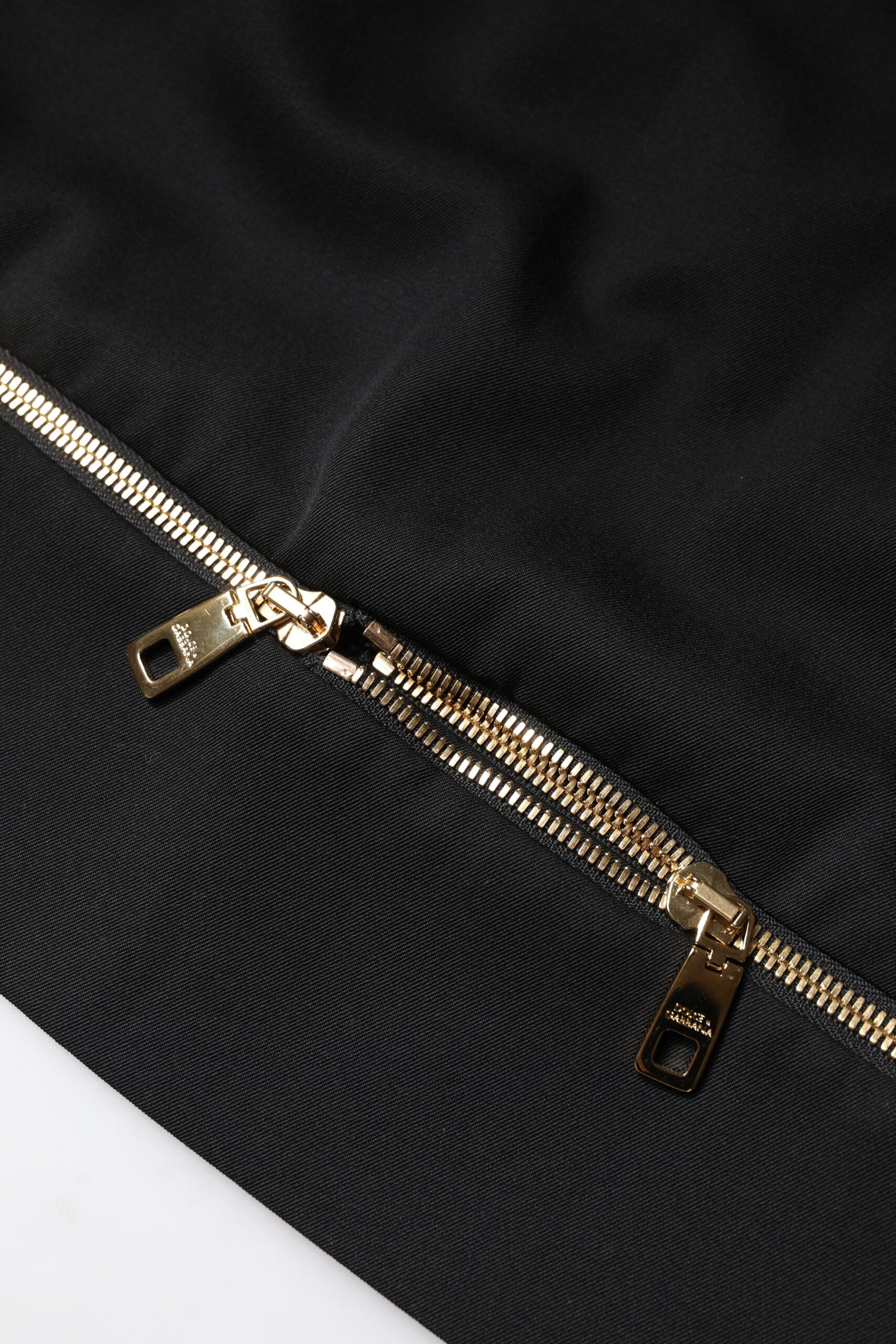 Dolce & Gabbana Black Virgin Wool High Waisted Mini Skirt