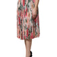 Dolce & Gabbana Multicolor Silk Floral High Waist Midi Skirt