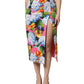 Dolce & Gabbana Multicolor Floral High Waist Midi Skirt