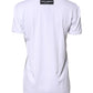 Dolce & Gabbana White Printed Cotton Round Neck Top T-shirt