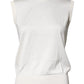 Dolce & Gabbana Cream Sleeveless Silk Round Neck Tank Top