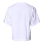 Dolce & Gabbana White Printed Round Neck Top Cotton T-shirt