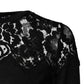 Dolce & Gabbana Black Floral Lace Long Sleeves Blouse Top