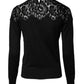 Dolce & Gabbana Black Floral Lace Long Sleeves Blouse Top
