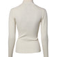 Cream Long Sleeves Turtleneck Slim Sweater