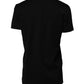 Dolce & Gabbana Black Printed Round Neck Top Cotton T-shirt