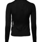 Dolce & Gabbana Black Cashmere Ascot Collar Long Sleeve Top