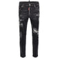 Black Cotton Jeans & Pant