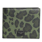 Black Green Leather DG Plaque Bifold Card Holder Wallet