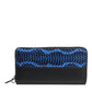 Black Blue Exotic Leather Embossed Continental Wallet