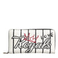 White Leather DG Crown Royals Continental Zip Around Wallet