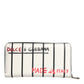 White Leather DG Crown Royals Continental Zip Around Wallet