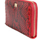 Dolce & Gabbana Red Exotic Leather Zip Around Continental Clutch Wallet