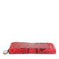 Dolce & Gabbana Red Exotic Leather Zip Around Continental Clutch Wallet