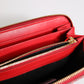 Dolce & Gabbana Red Exotic Leather Zip Around Continental Clutch Wallet