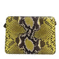 Dolce & Gabbana Green Exotic Leather DG Plaque Crossbody Clutch Bag