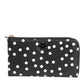Dolce & Gabbana Black White Dotted Leather Zip Around Continental Wallet
