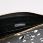Dolce & Gabbana Black White Dotted Leather Zip Around Continental Wallet