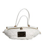 White Quilted Logo Plaque Belt Waist Fanny Pack Bag
