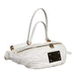 White Quilted Logo Plaque Belt Waist Fanny Pack Bag