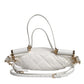 White Quilted Logo Plaque Belt Waist Fanny Pack Bag