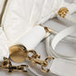 White Quilted Logo Plaque Belt Waist Fanny Pack Bag