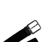 Black Cotton Silver Tone Metal Buckle Belt