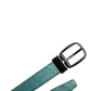 Dolce & Gabbana Green Leather Silver Tone Metal Buckle Belt