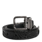 Dolce & Gabbana Black Exotic Leather Metal Logo Buckle Belt