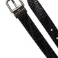 Dolce & Gabbana Black Exotic Leather Metal Logo Buckle Belt
