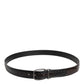 Dolce & Gabbana Black Brown Leather Classic Metal Buckle Belt