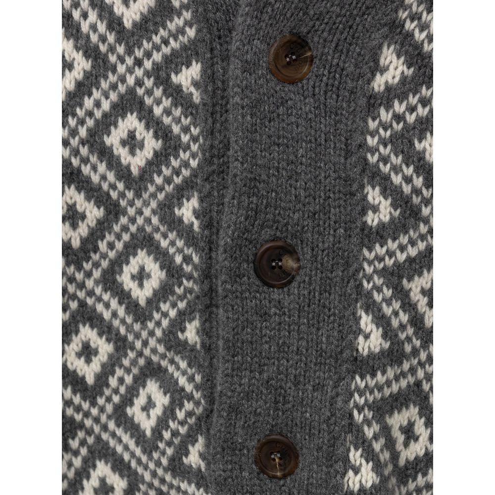 Bicolor Cashmere Cardigan