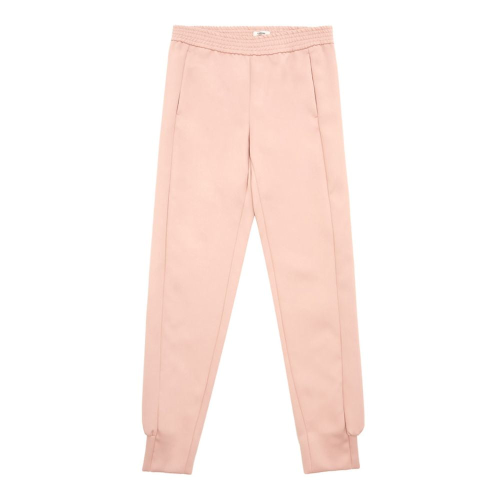 Pantaloni eleganti in poliestere rosa per donna