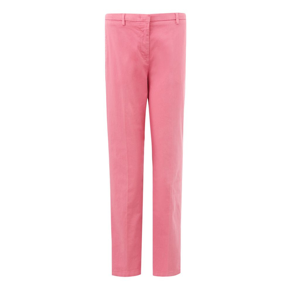 Eleganti pantaloni in cotone rosa per uno stile sofisticato