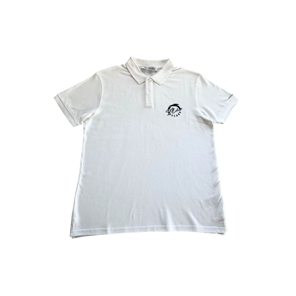 Trussardi Beachwear White Cotton Men's Polo Shirt