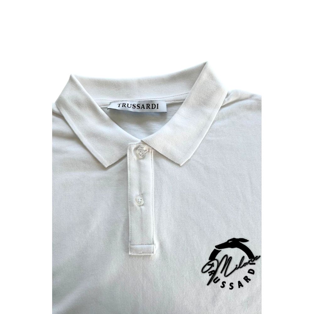 Trussardi Beachwear White Cotton Men's Polo Shirt