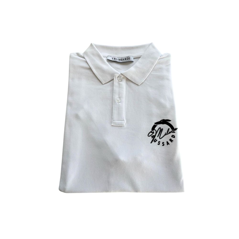 Trussardi Beachwear White Cotton Men's Polo Shirt