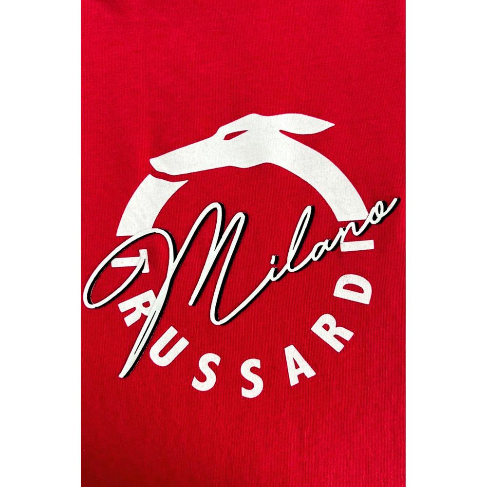 Trussardi Beachwear Red Cotton Men T-Shirt