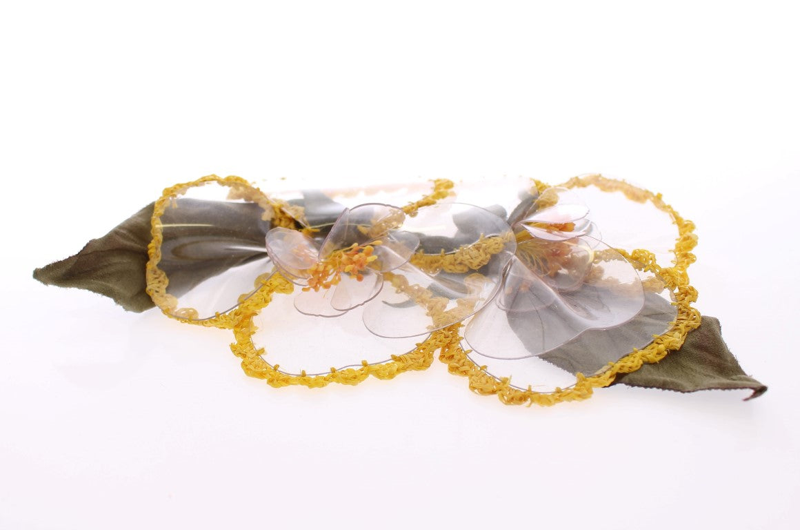 Exquisite handgefertigte Seidenbrosche mit Blumenmuster