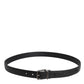 Dolce & Gabbana Black Calf Leather Classic Metal Buckle Belt
