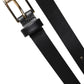 Dolce & Gabbana Black Calfskin Classic Metal Logo Buckle Belt