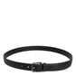 Dolce & Gabbana Black Calf Leather Classic Metal Buckle Belt