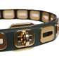 Dolce & Gabbana Green Leather Gold Tone Rotating Buckle Belt