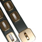Dolce & Gabbana Green Leather Gold Tone Rotating Buckle Belt