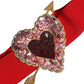 Dolce & Gabbana Red Stretch Wide Waist Heart Embellished Belt
