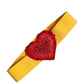 Dolce & Gabbana Yellow Stretch Wide Waist Heart Embellished Belt