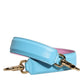 Dolce & Gabbana Pink Blue Leather Handle Bag Shoulder Strap