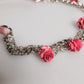 Dolce & Gabbana Pink Embelished Roses Textured Leather Belt