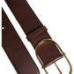 Dolce & Gabbana Brown Leather Waist Gold Metal Buckle Belt