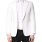 Dolce & Gabbana White Single Breasted Men Coat Blazer Suit